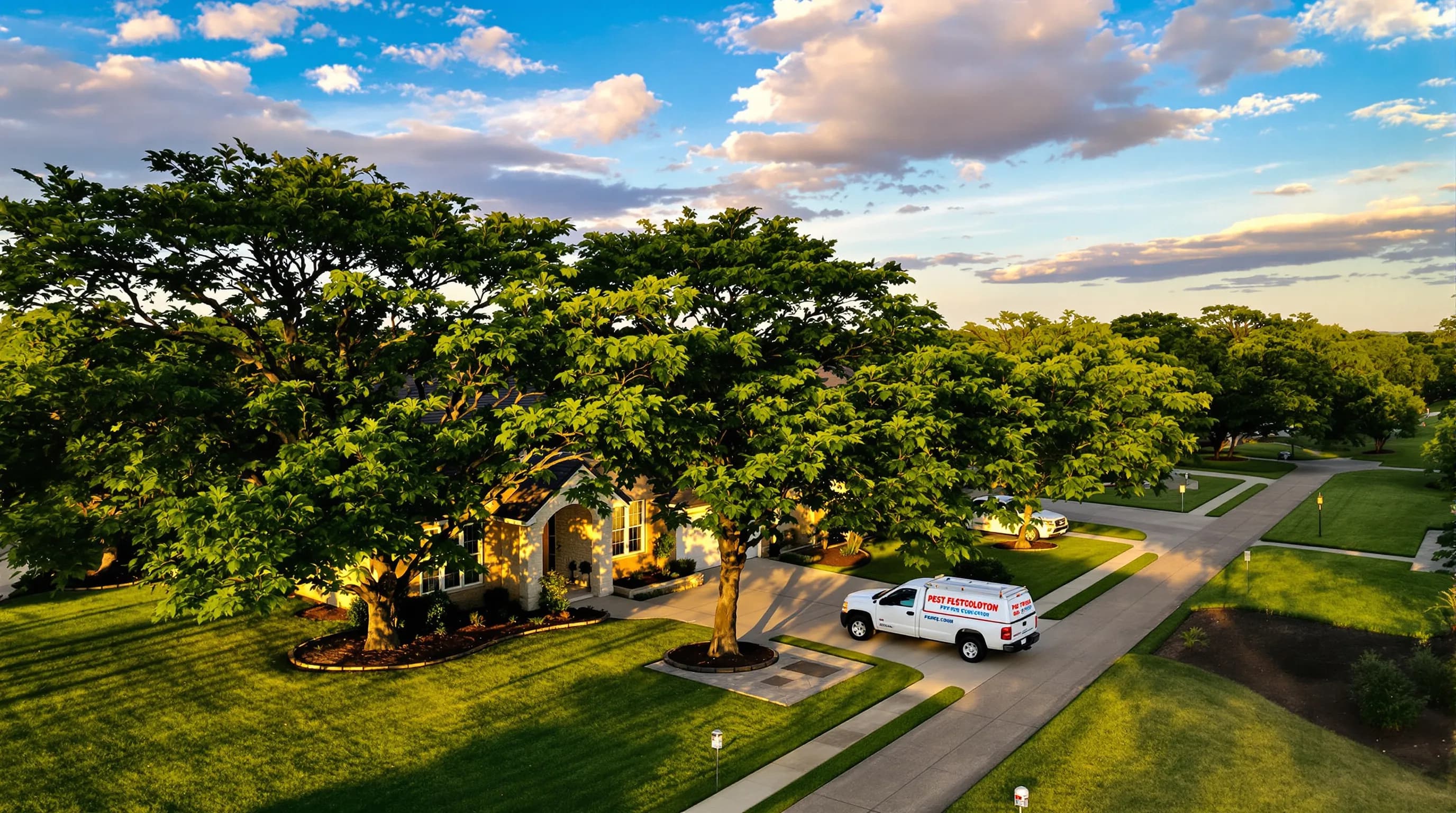 Texas pest control technician inspecting a residential property