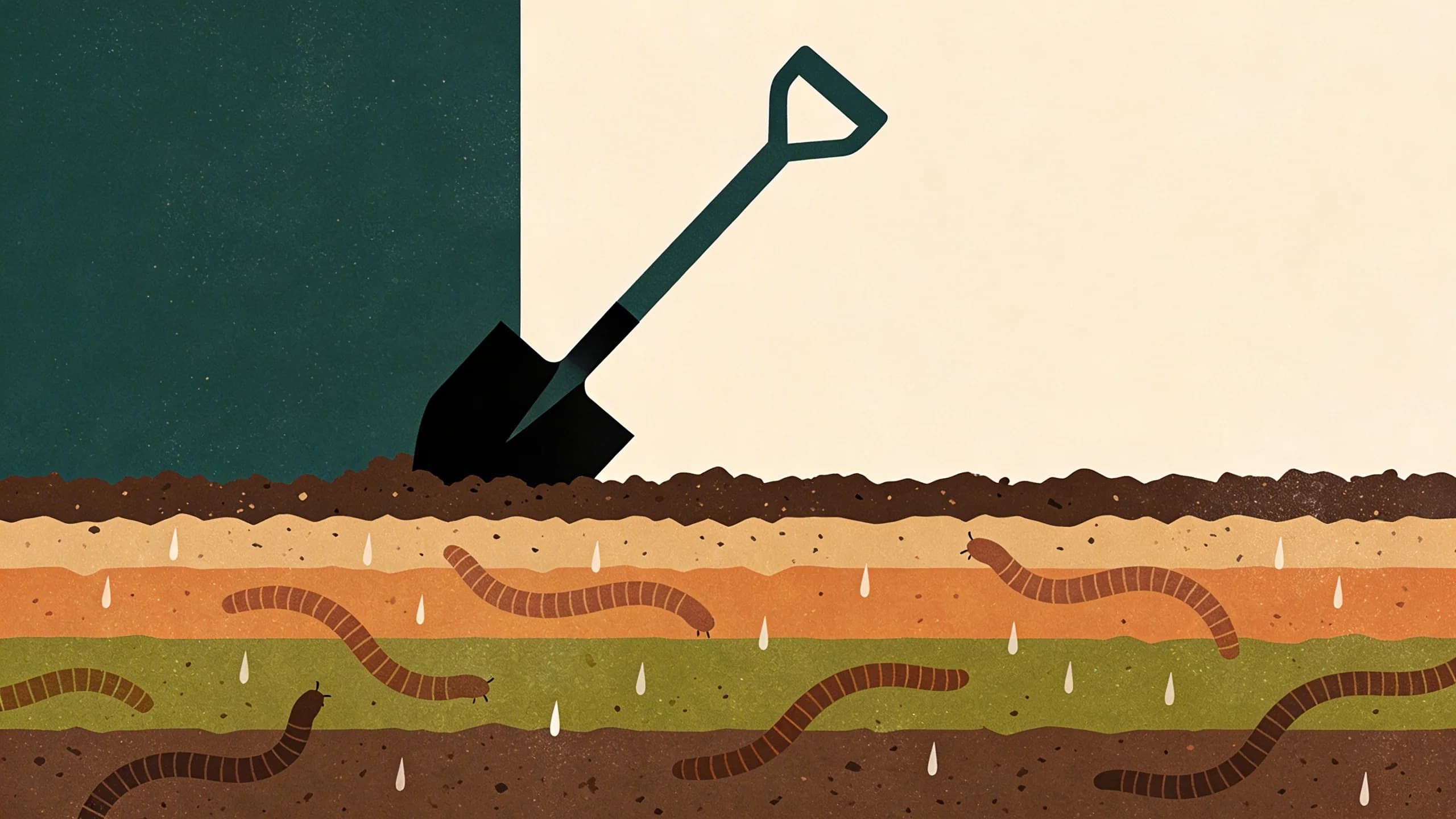 Hammerhead worm invasive species in Texas garden soil