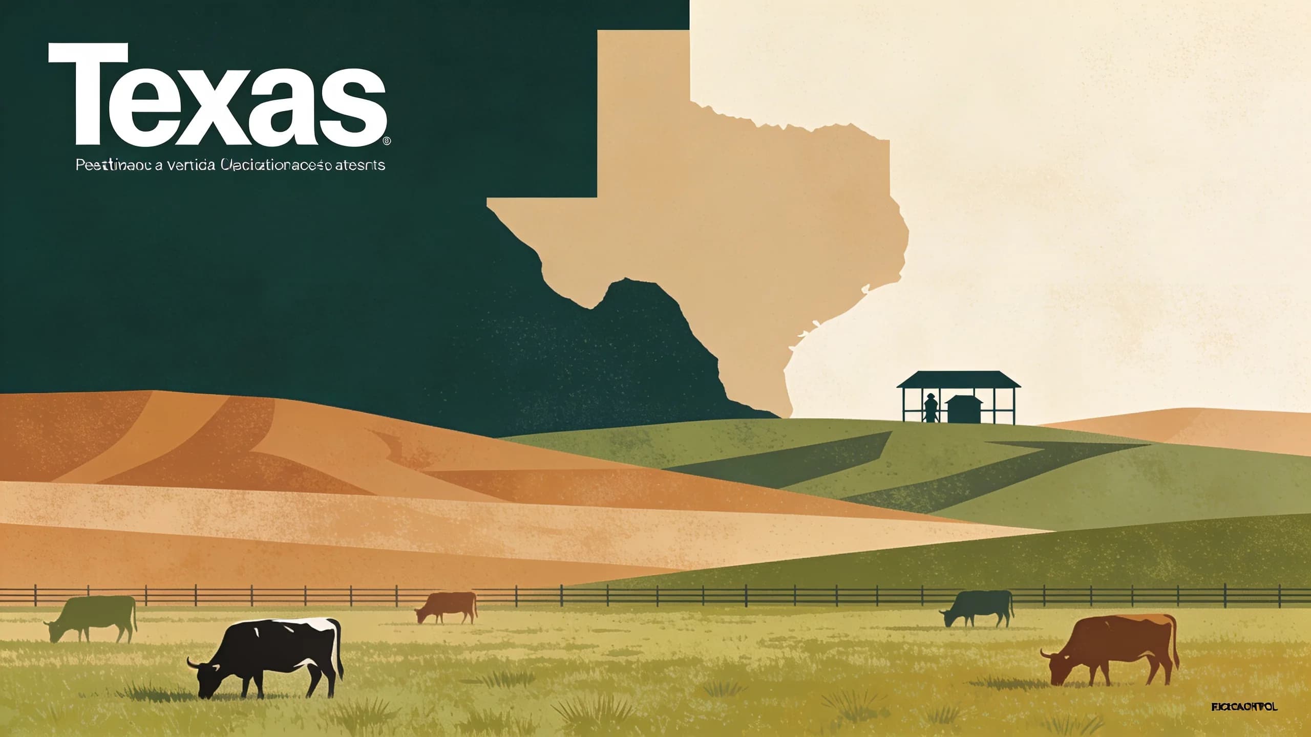 Texas cattle grazing in pasture with veterinary inspection station in background during screwworm outbreak response