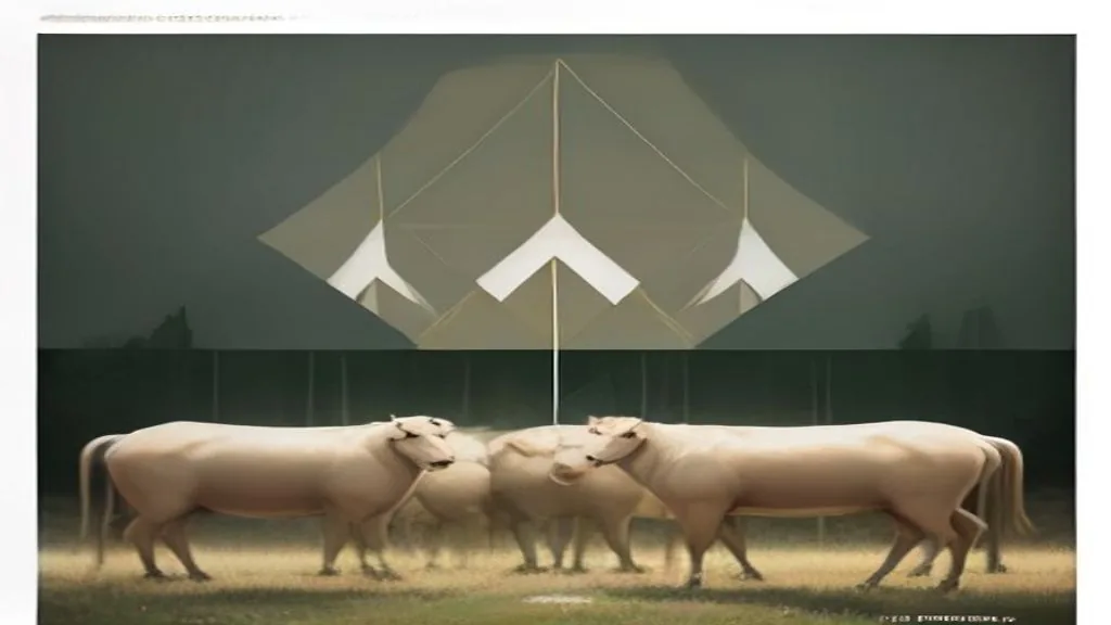 Abstract geometric illustration of livestock protection and quarantine zones with directional flow patterns