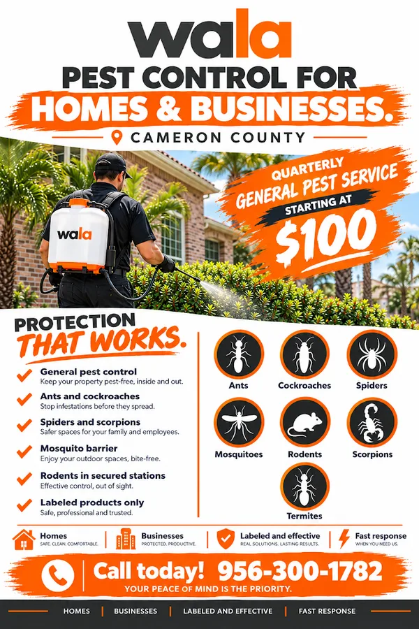 Wala Pest — pest control in Brownsville, CAMERON County, TX