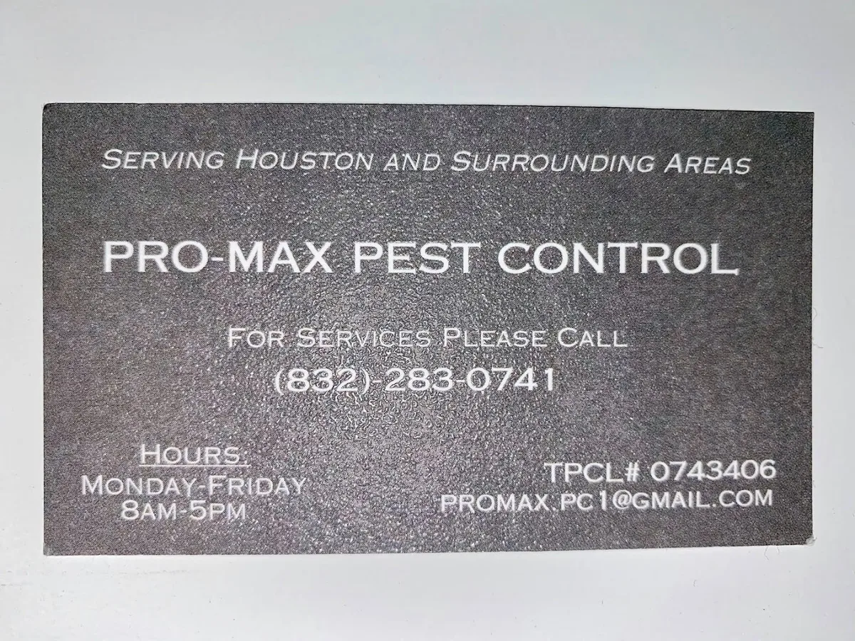 Pro-Max Pest Control — pest control in Hitchcock, GALVESTON County, TX