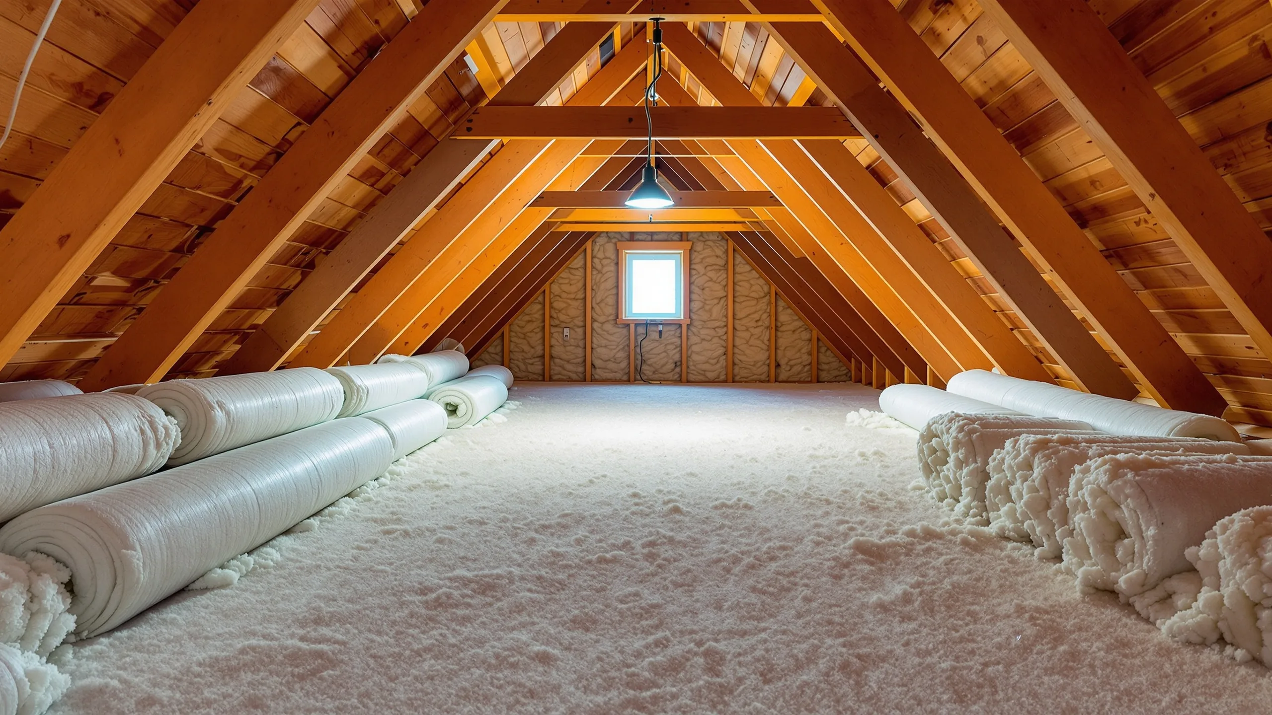 Inspecting a Texas home attic with a flashlight for signs of rodent activity